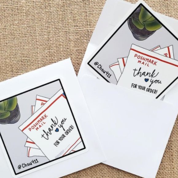 LB001 NOTE CARDS Thank You for Your Order Poshmark Mail Packages [Price Firm] - Picture 5 of 7